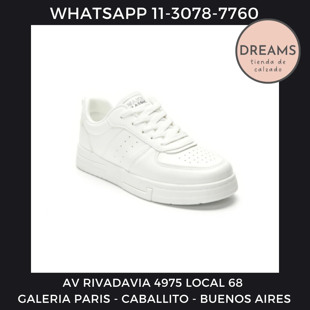 Zapatillas blancas importadas Wake 207 Dreams Calzado Caballito Av Rivadavia 4975 local 68 Galeria Paris.webp